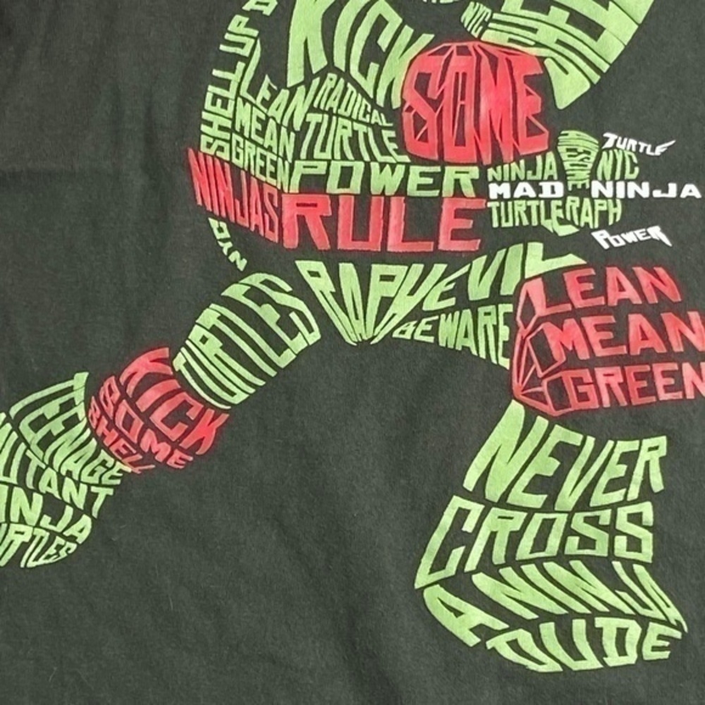 Nickelodeon Grey Red TMNT Raglan Shirt Kids Small Raphael Graphic Long Sleeve - Picture 4 of 7